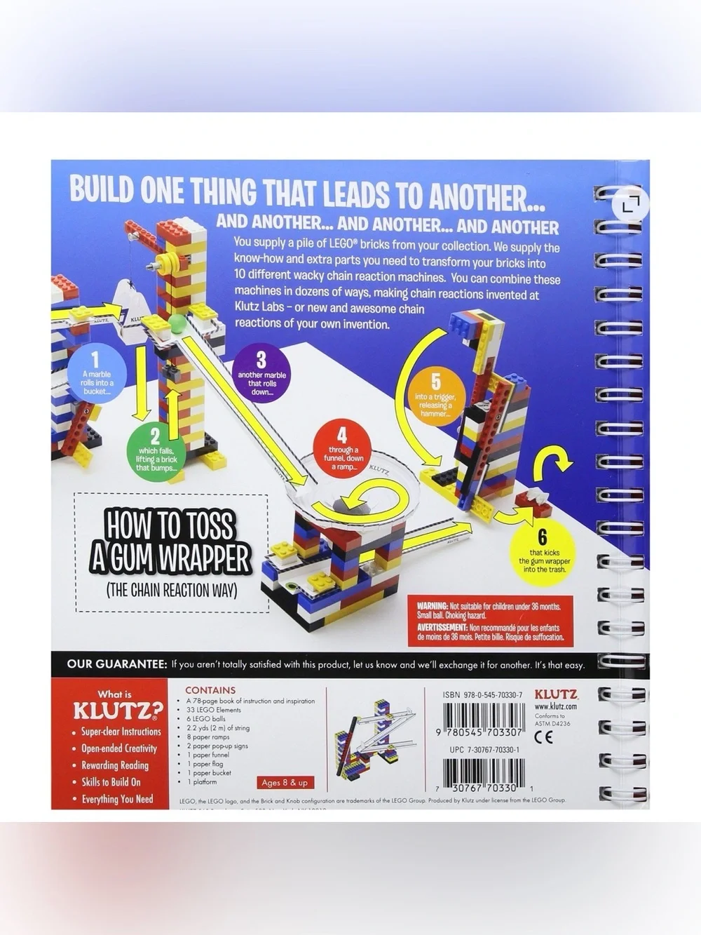 LEGO Chain Reactions Book: Design and Build Moving Machines w/30+ Legos New